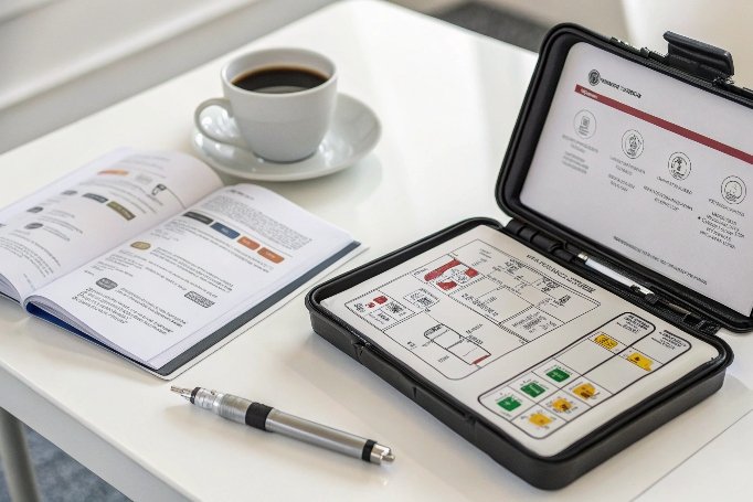 Manual de instrucciones con kit de formación y bolígrafo (ID#4)