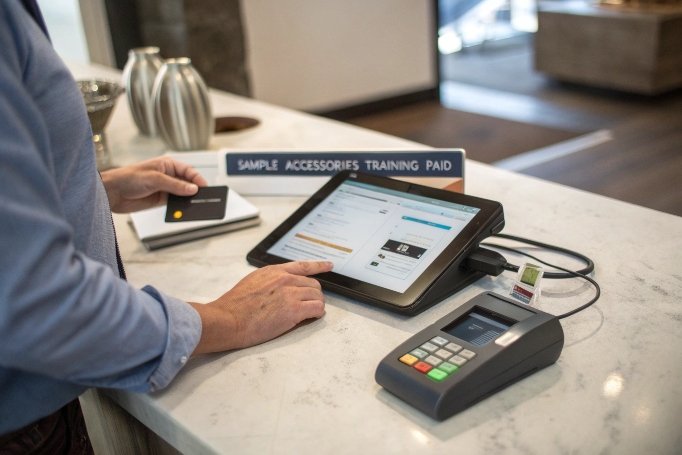 عميل يقوم بالدفع عبر نقطة البيع باستخدام نظام لوحي (ID#2)