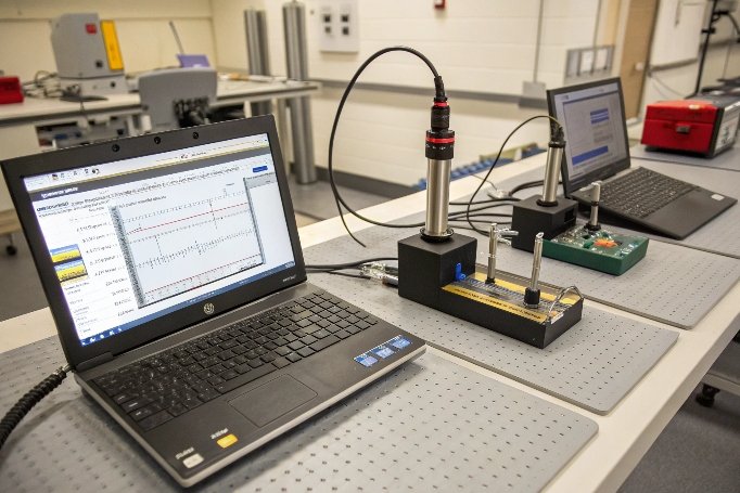 Pruebas avanzadas de sensores con ordenadores portátiles en una configuración de laboratorio (ID#2)