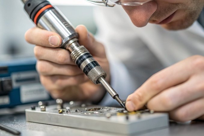 Precision screwdriver tool used for testing circuit board (ID#4)