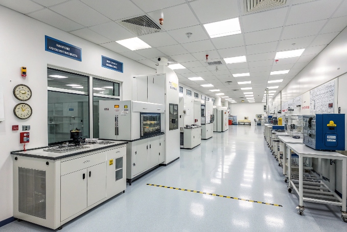 Modern cleanroom lab setup for device inspections (ID#5)