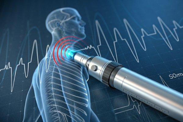 Shockwave therapy device treating shoulder pain illustration (ID#2)