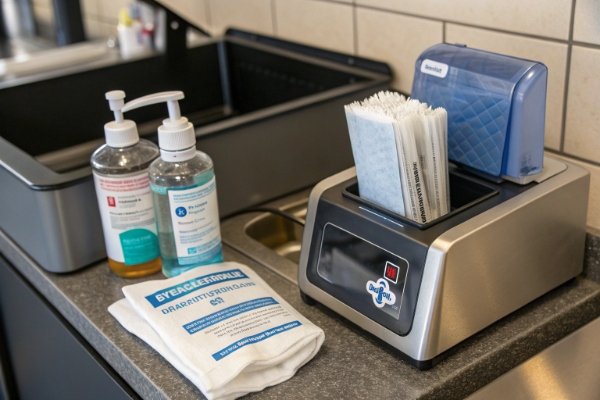 Sterilization unit, cleaning products, and packaged cleaning cloths for maintenance (ID#4)