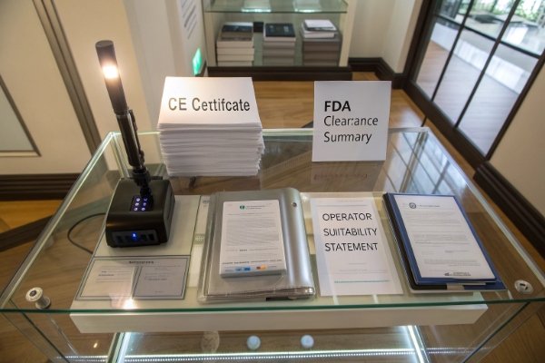 FDA CE ISO certifications and operator suitability statements on display (ID#5)