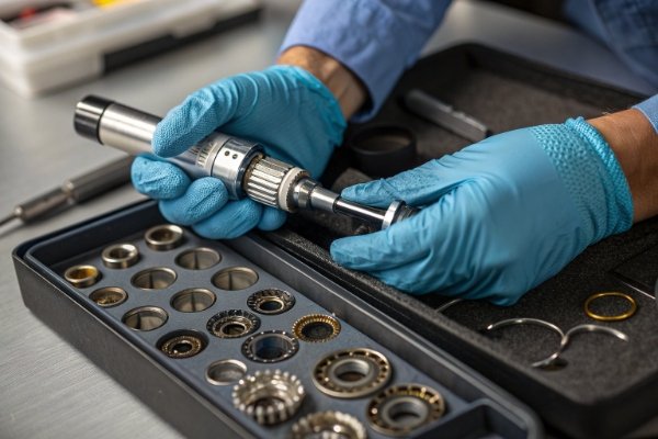 فني يقوم بصيانة وفحص قطعة اليد (ID#5)