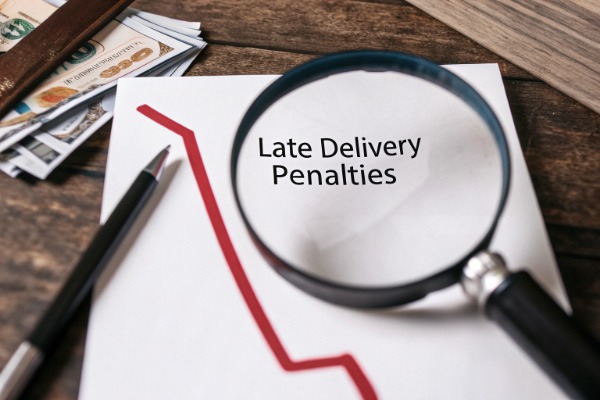 Magnifying glass on late delivery penalties contract (ID#5)