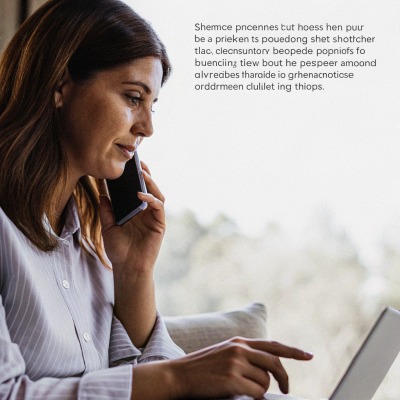 Travail à distance Personne utilisant un ordinateur portable et un téléphone à l'intérieur (ID#5)