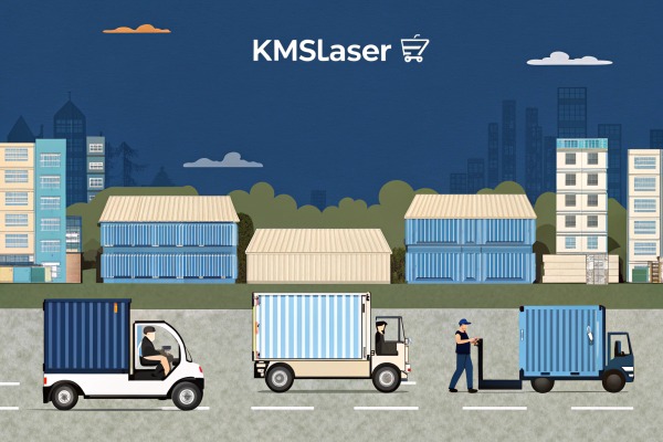 Иллюстрация грузовиков и контейнеров на объекте KMSlaser (ID#5)