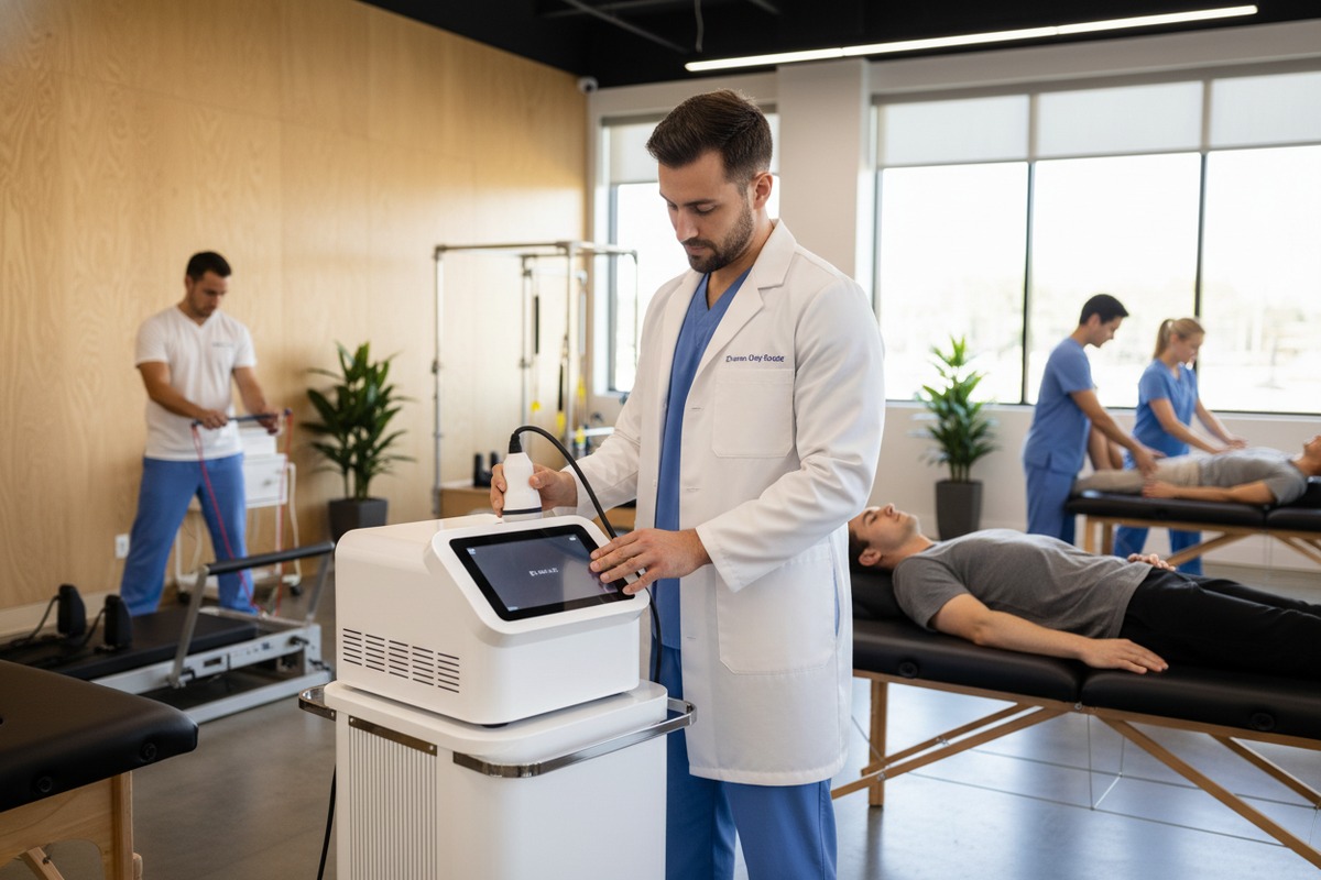 Frequency and Pulse Settings High frequency and pulse settings for efficient shockwave therapy in busy rehab centers (ID#3)