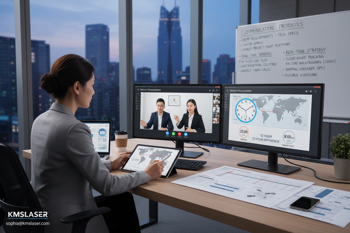 Professionelle Lieferantenkommunikation Professionelle Kommunikation mit chinesischen Lieferanten für Stoßwellentherapiegerätebestellungen und technischen Support (ID#2)