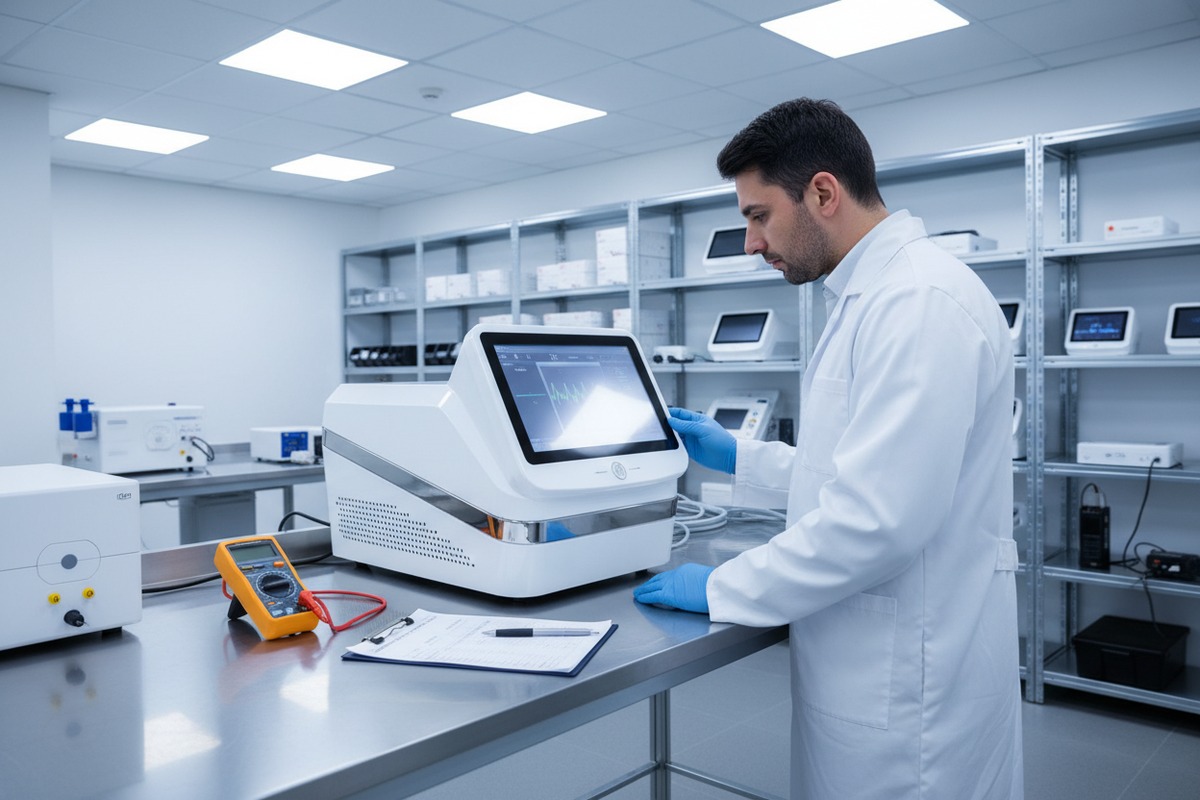 Testing common failure points in shockwave therapy machine samples for quality assurance (ID#1)