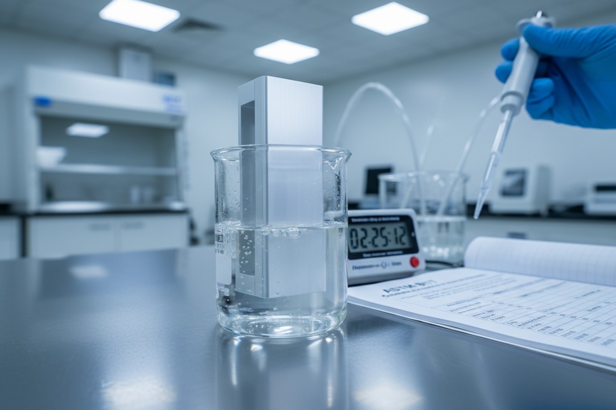 Überprüfung der Materialbeständigkeit des Gehäuses gegen Korrosion durch medizinische Desinfektionsmittel und Chemikalien (ID#2)
