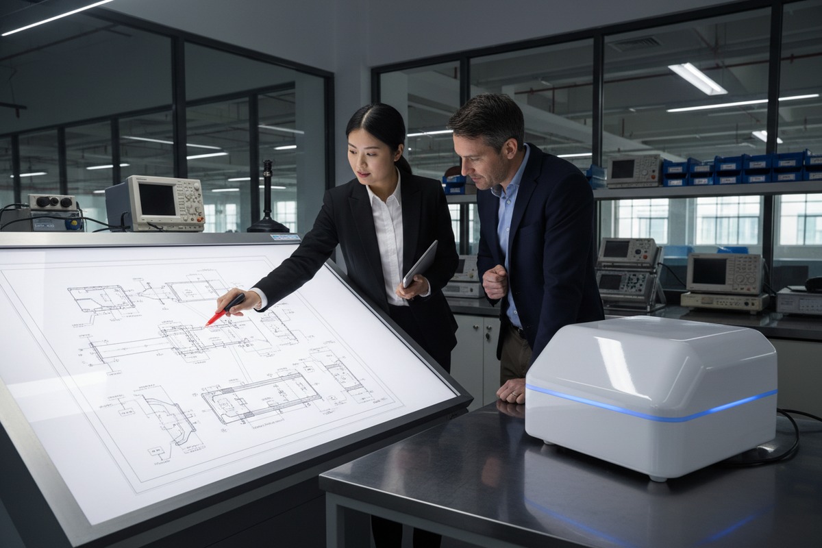 Global Patent Technology Check Checking internal shockwave machine technology against global patent claims using technical drawings (ID#4)