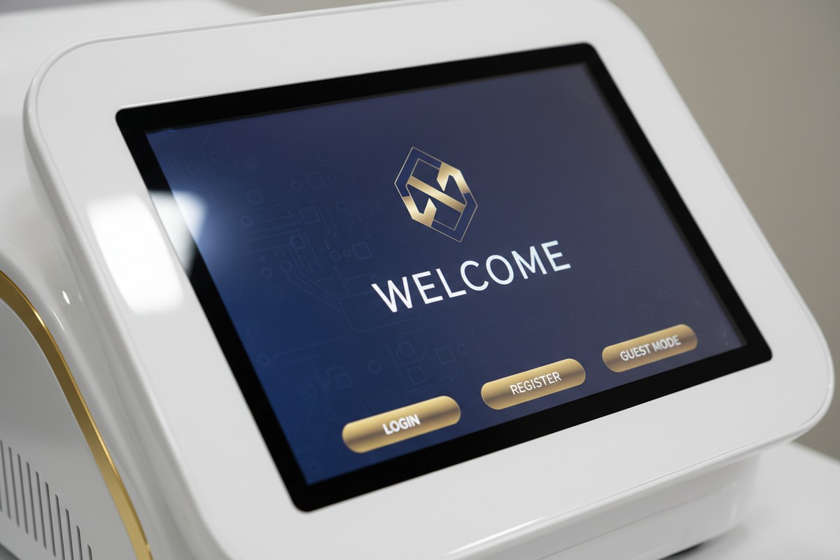 Customizing shockwave therapy machine password interface with brand logo via OEM services (ID#3)