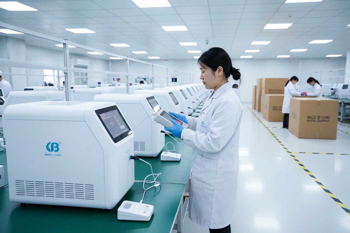 Quality control and door-to-door shipping guarantees for wireless footswitches in shockwave therapy machines (ID#5)