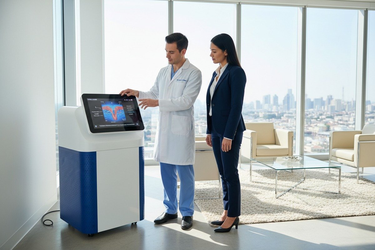 Équipement à ondes de choc durable doté de composants de qualité médicale et de systèmes de refroidissement efficaces pour une utilisation à long terme (ID#3)