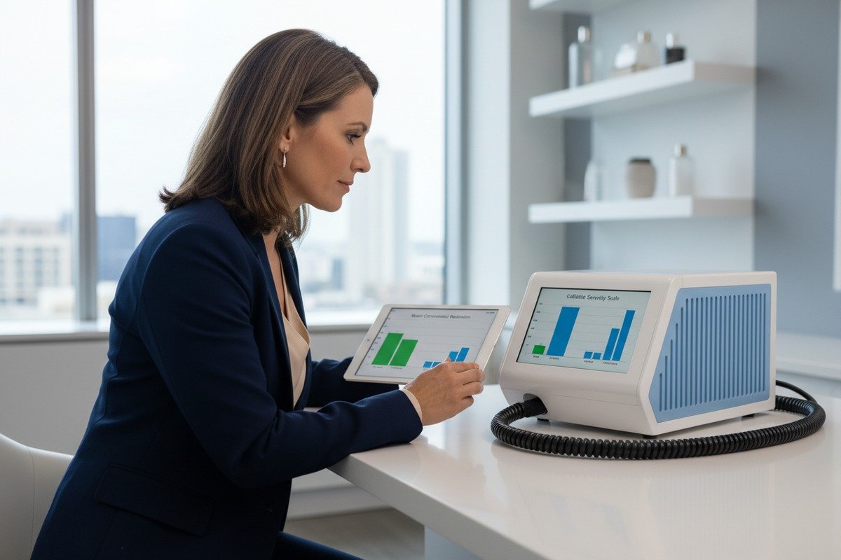 Clinical evidence showing waist circumference reduction and improved skin elasticity from shockwave therapy (ID#3)