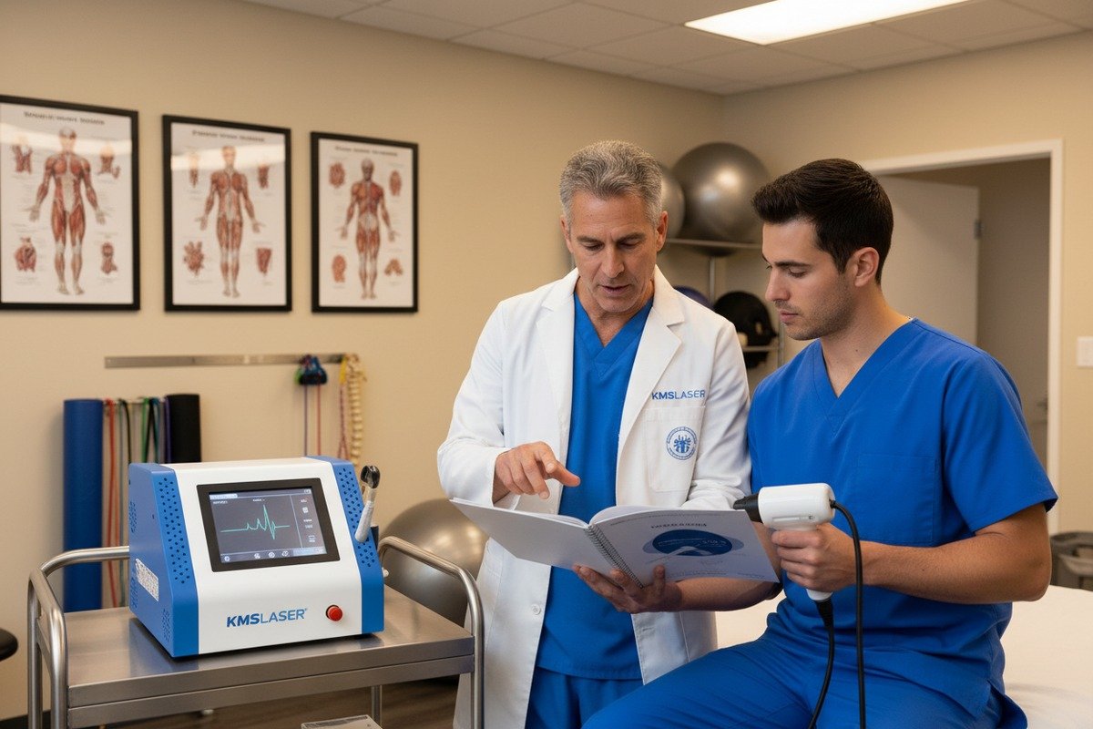 Comprehensive staff training on device mechanics and safety protocols for shockwave therapy treatments (ID#4)