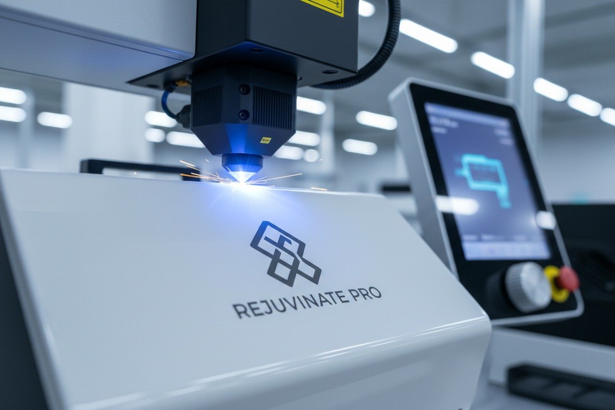 Adding brand logos and custom graphics to shockwave therapy machine packaging and housings (ID#2)