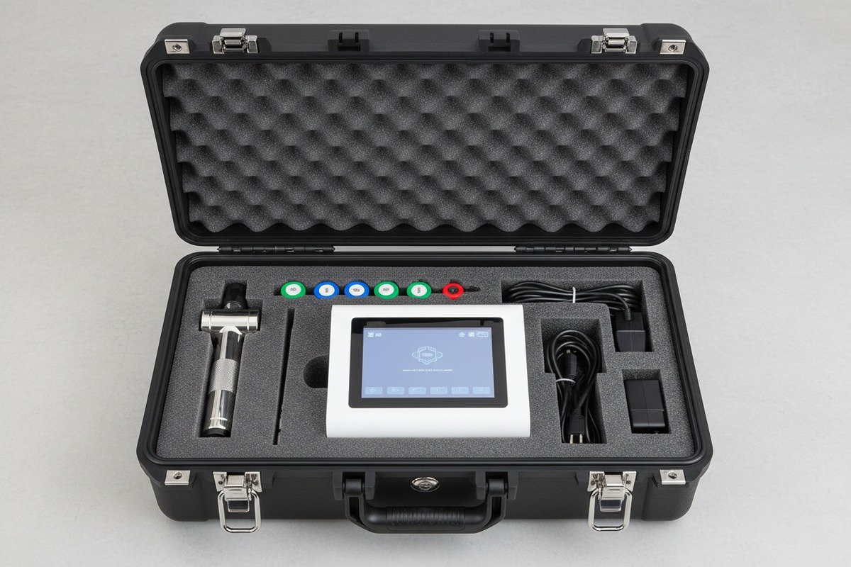 Developing unique high-end flight cases with custom dimensions and branding for medical devices (ID#4)