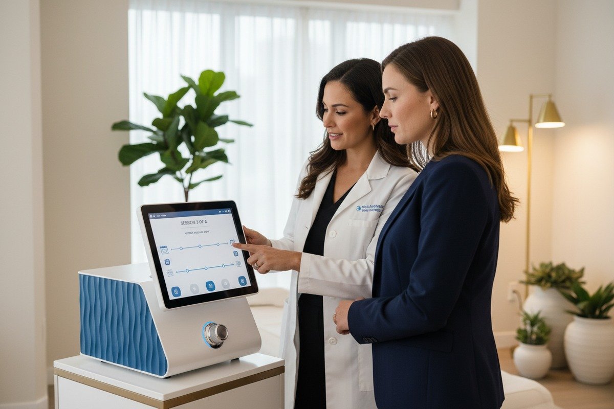 Recommended course of three to six shockwave therapy sessions for optimal patient results (ID#3)