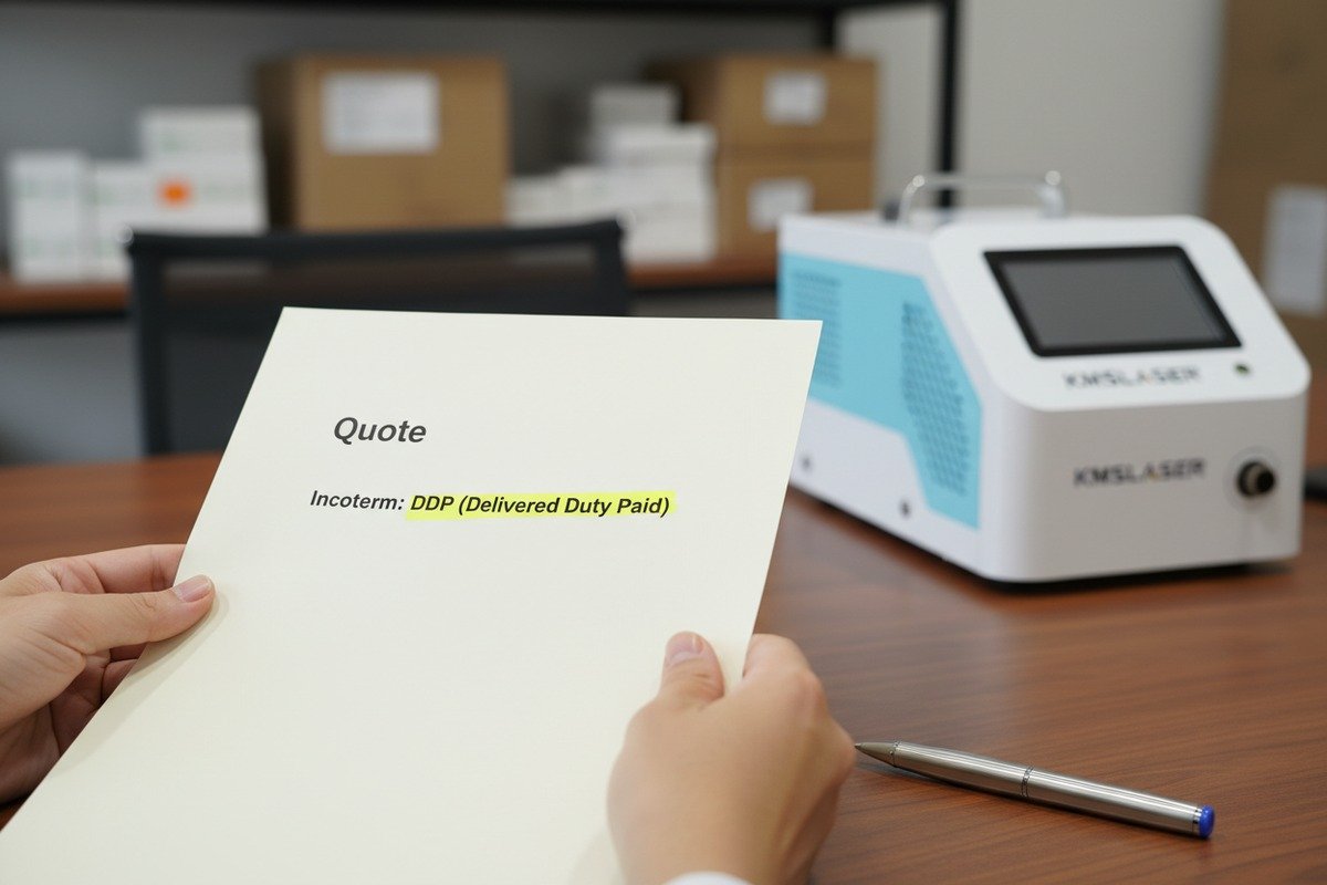 Verifying door-to-door shipping terms for shockwave therapy machine warehouse delivery (ID#2)