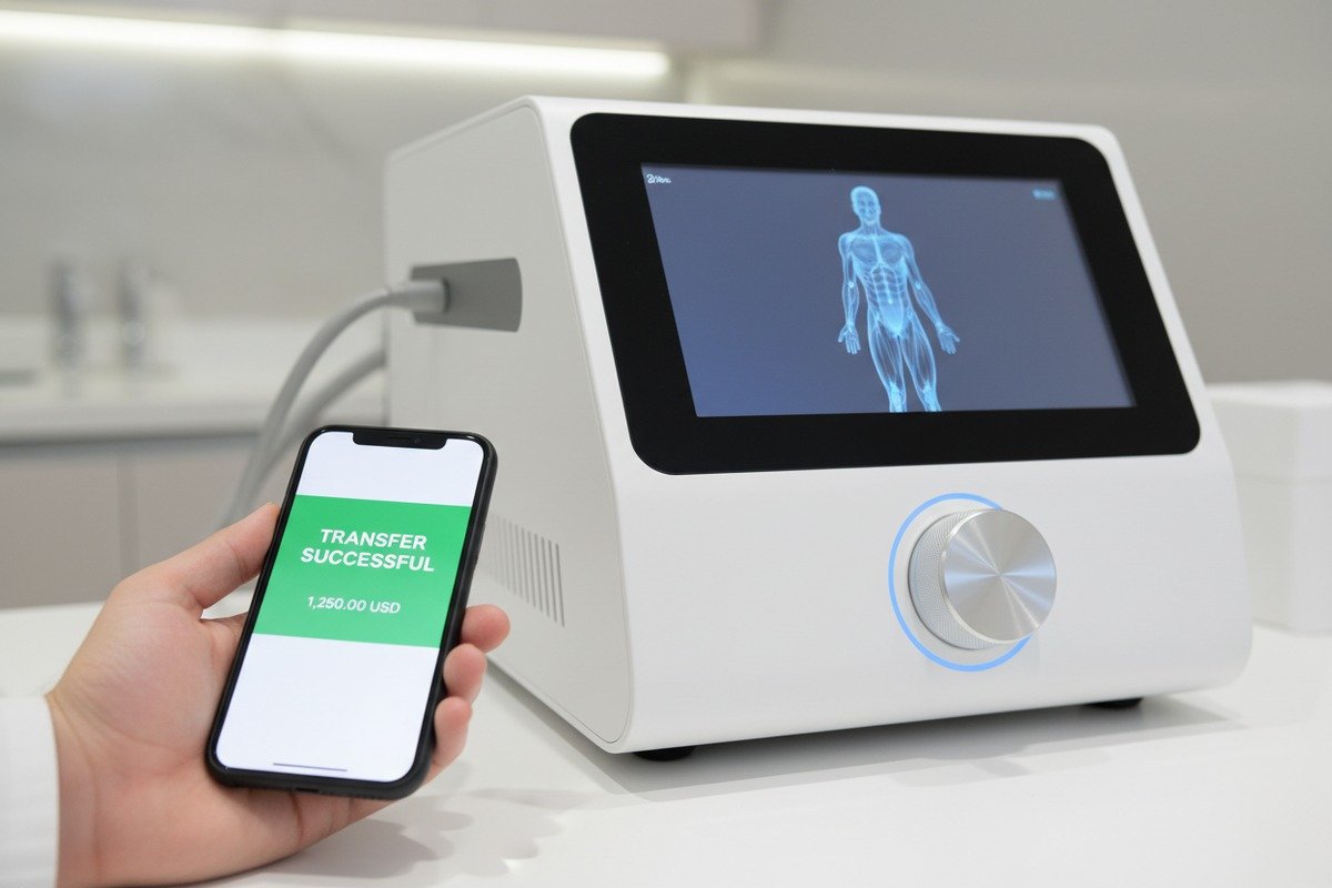 Paying for shockwave therapy machine orders in USD or local currencies like EUR and GBP (ID#2)