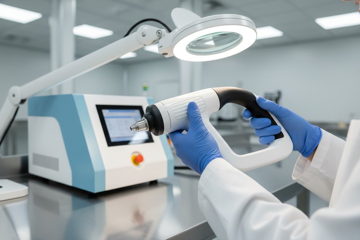 Durable shockwave handpiece components featuring electromagnetic ballistic mechanisms and high shot ratings (ID#3)