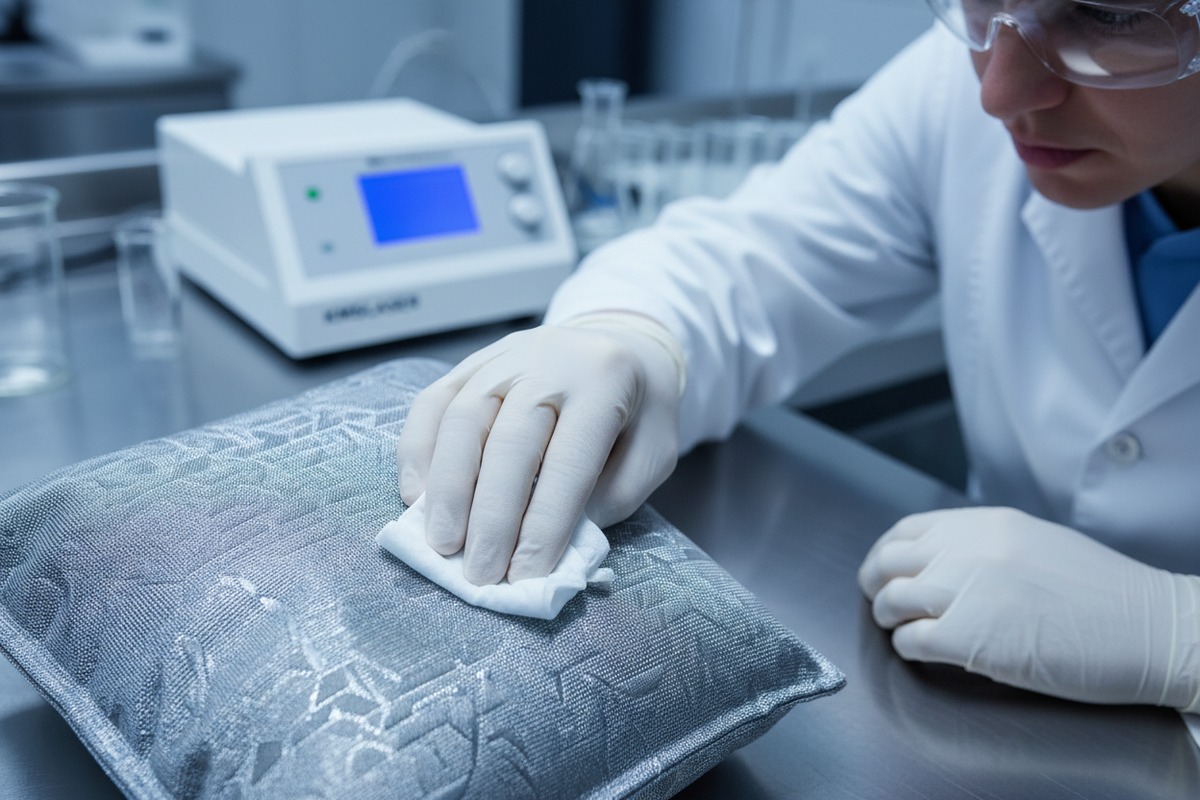 Testing pressotherapy airbag material compatibility with medical-grade disinfectants for long-term durability (ID#3)