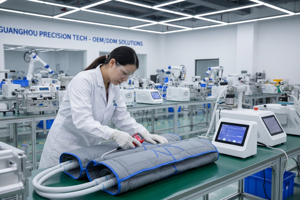 Configuraciones personalizables de máquina de presoterapia OEM para recuentos de cámaras y rangos de presión de aire (ID#4)