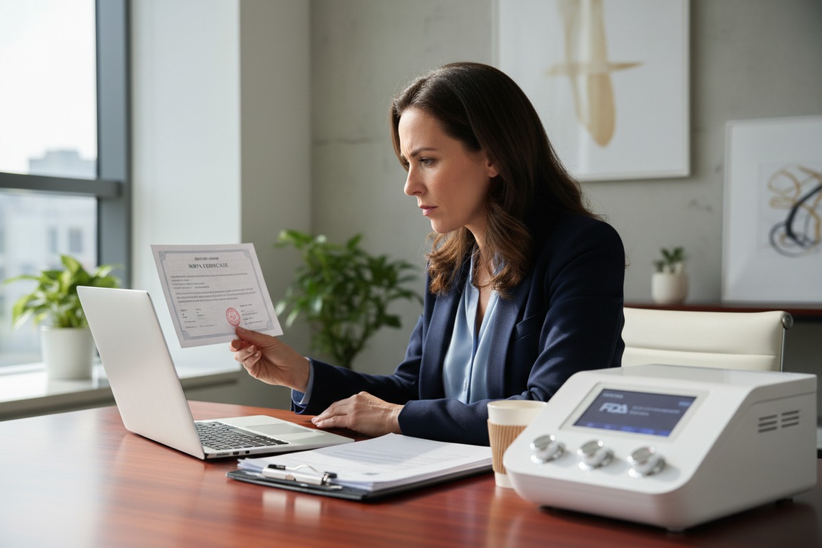 Verifying medical device manufacturing licenses for professional pressotherapy machine suppliers (ID#1)
