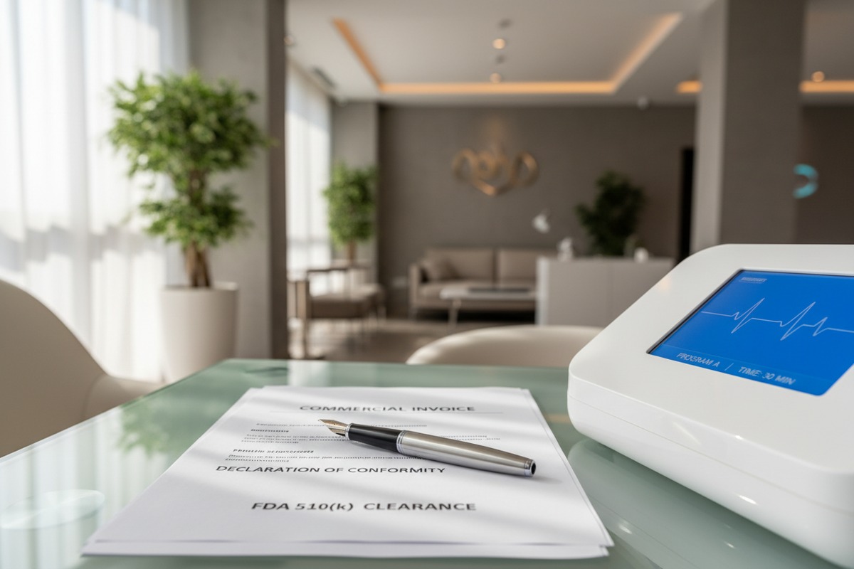 FDA Medical Device Documentation Erforderliche FDA-Registrierungsdokumente und Verzeichnisse für Medizinprodukte zur Abfertigung importierter Pressotherapiegeräte (ID#2)