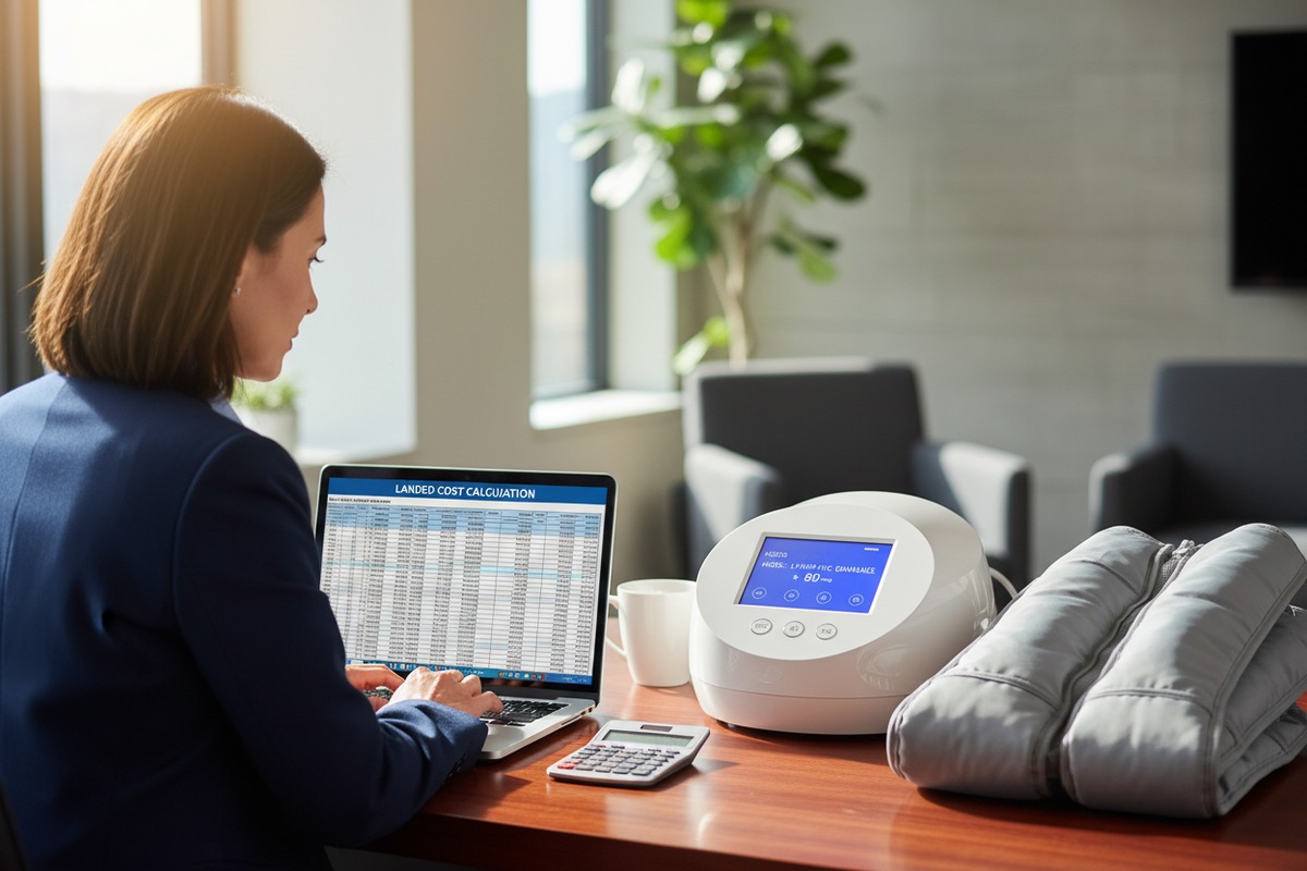 Budgeting for US import duties when sourcing pressotherapy machines from China (ID#1)