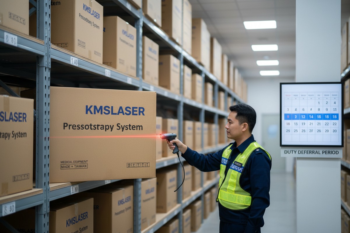 Aplazamiento de los impuestos de importación de presoterapia Aplazamiento de los derechos de importación sobre máquinas de presoterapia utilizando el almacenamiento fiscal para mejorar el flujo de caja del negocio (ID#2)