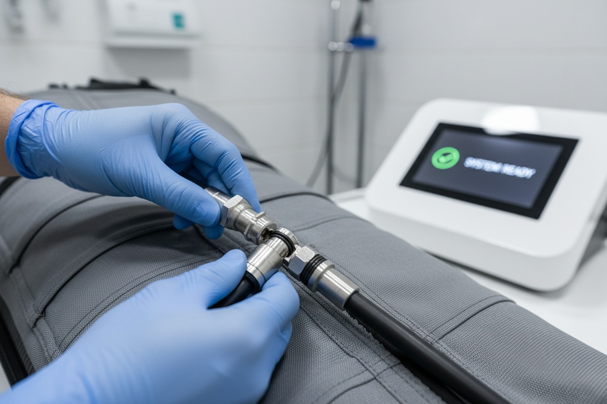 Machine de pressothérapie avec composants modulaires et logiciel d'auto-diagnostic pour une maintenance facile (ID#3)