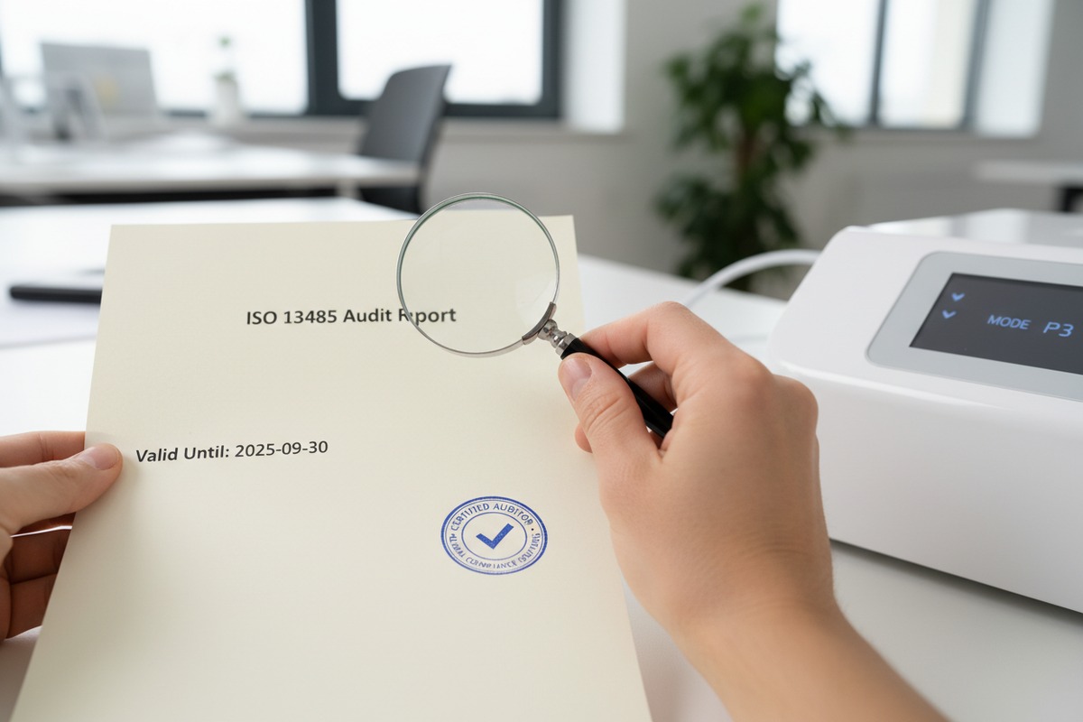 Réalisation d'un audit de conformité complet avec des inspections par des tiers et des examens des dossiers ISO 13485 (ID#4)