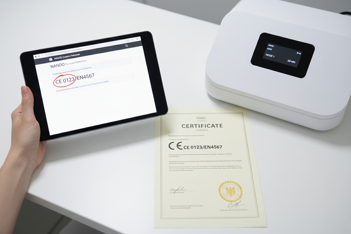 Überprüfung von Maschinenzertifizierungen Überprüfung von Pressotherapiegeräte-Zertifizierungen mithilfe offizieller Marktverifizierungsdatenbanken (ID#2)